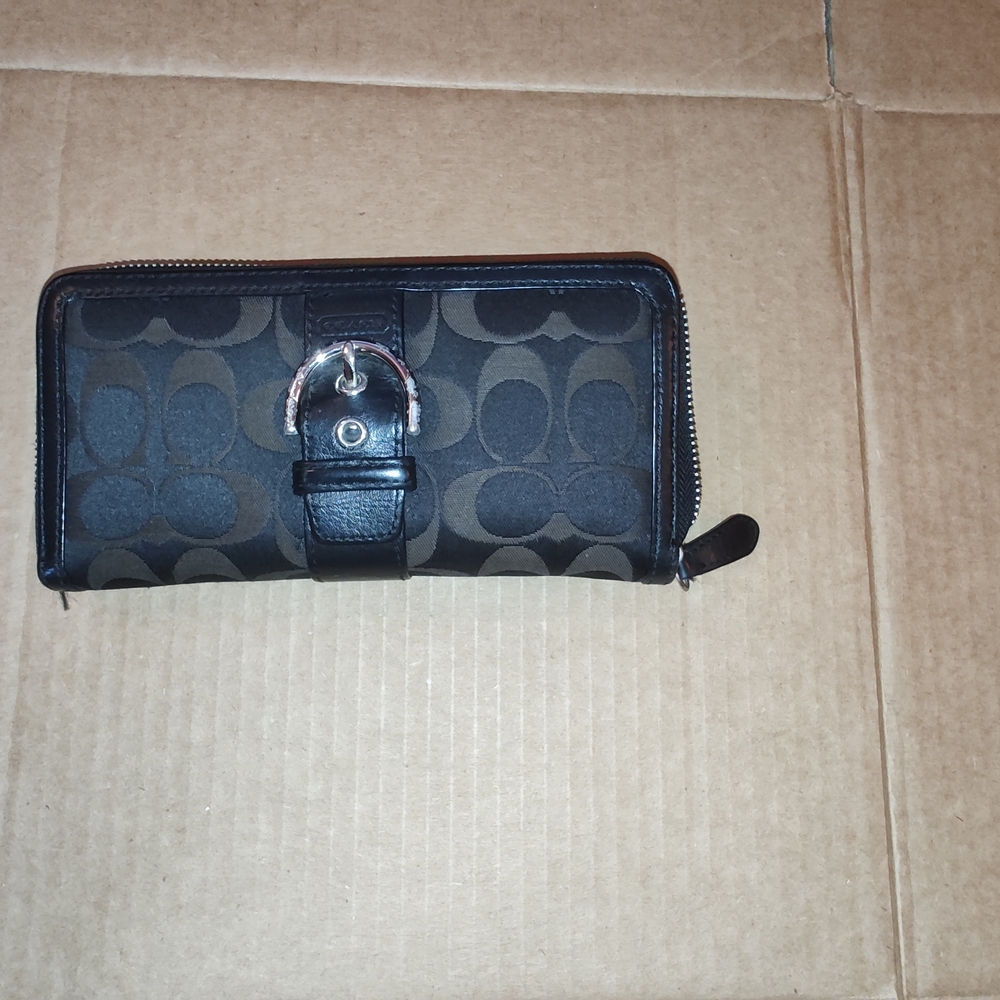 Black Wallet with Buckle Detail